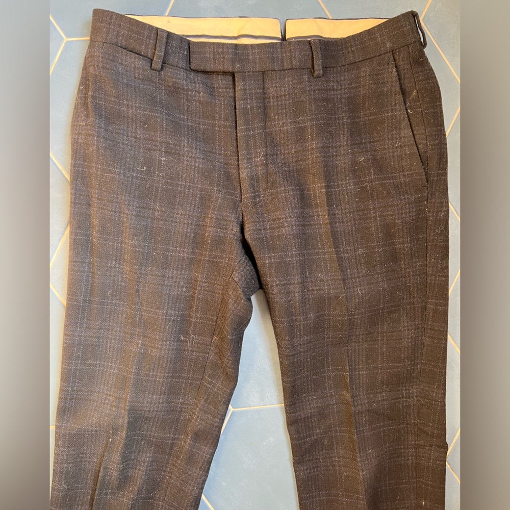 Gant Rugger Navy Wool Windowpane Dress Pants sz 32x30